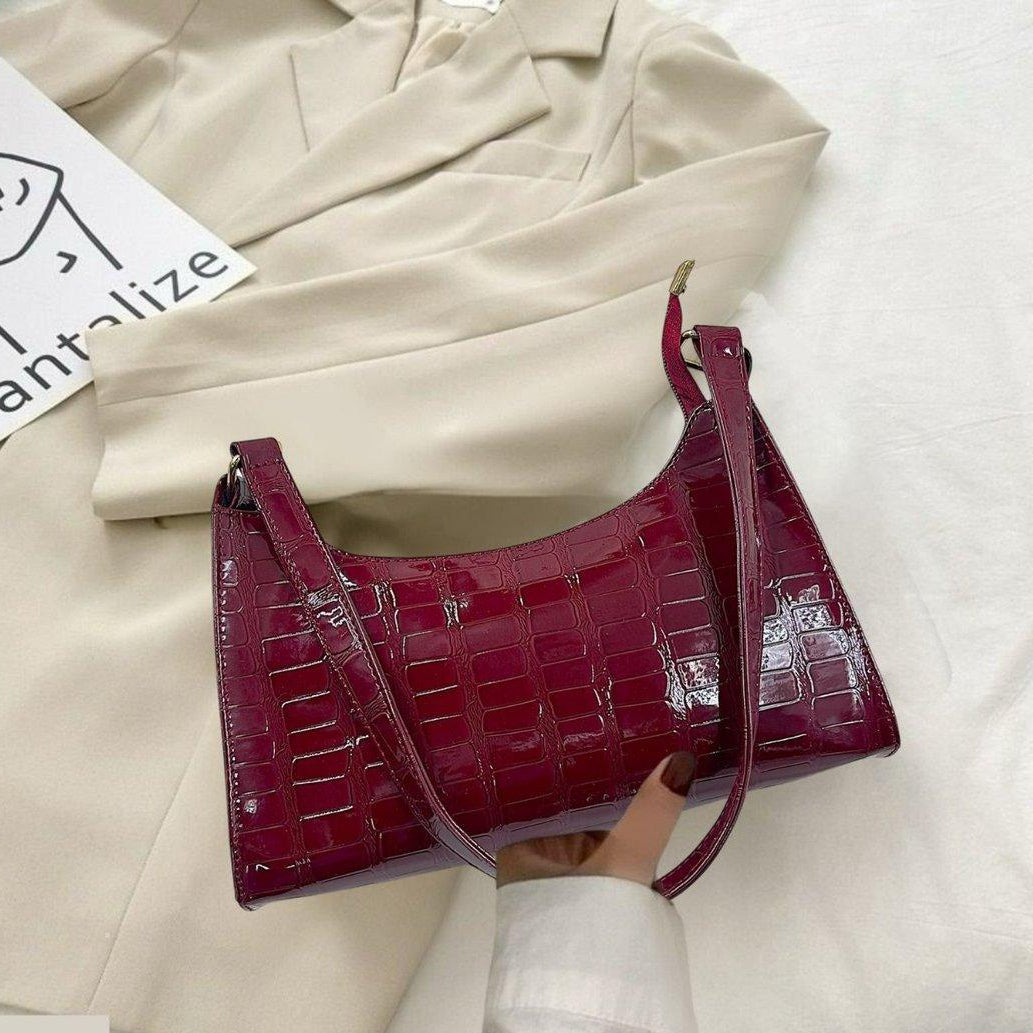 Crocodile Pattern Armpit Hand Bag