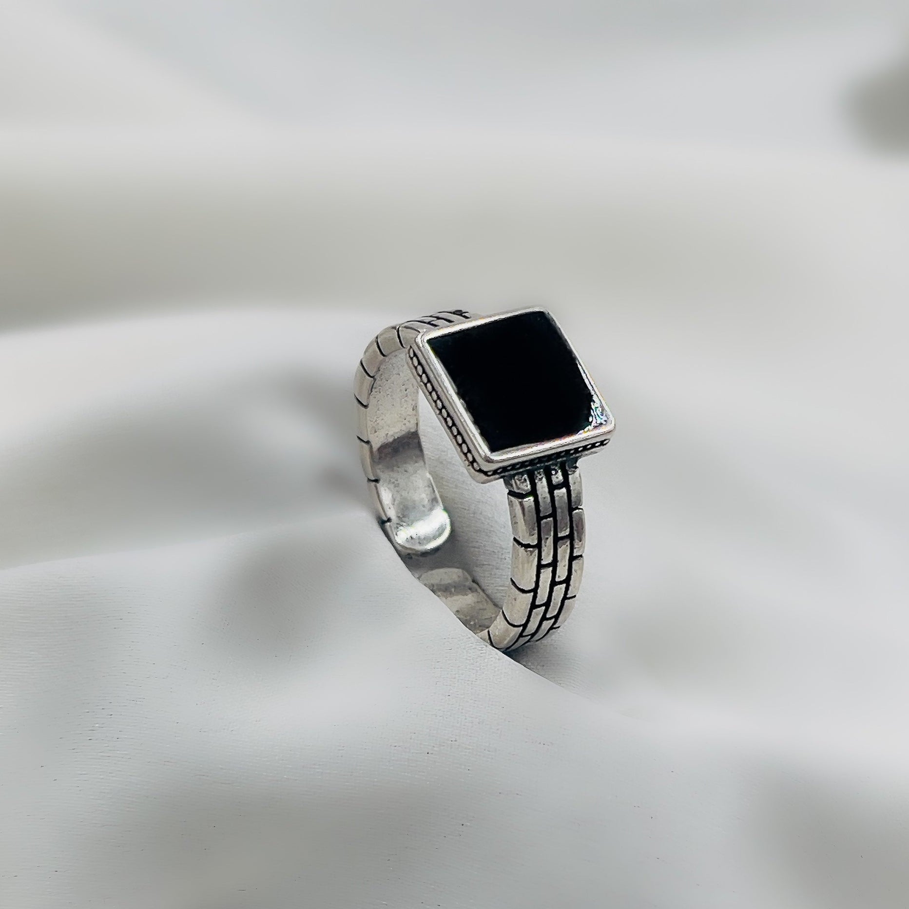 Painted Black Square Ring Adjustable