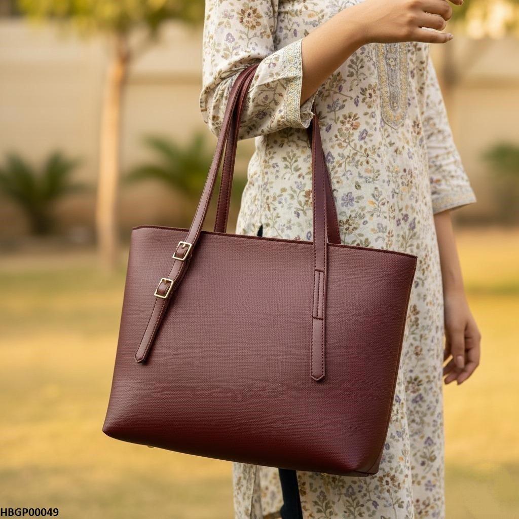 Dark Brown Vintage Tote Bag