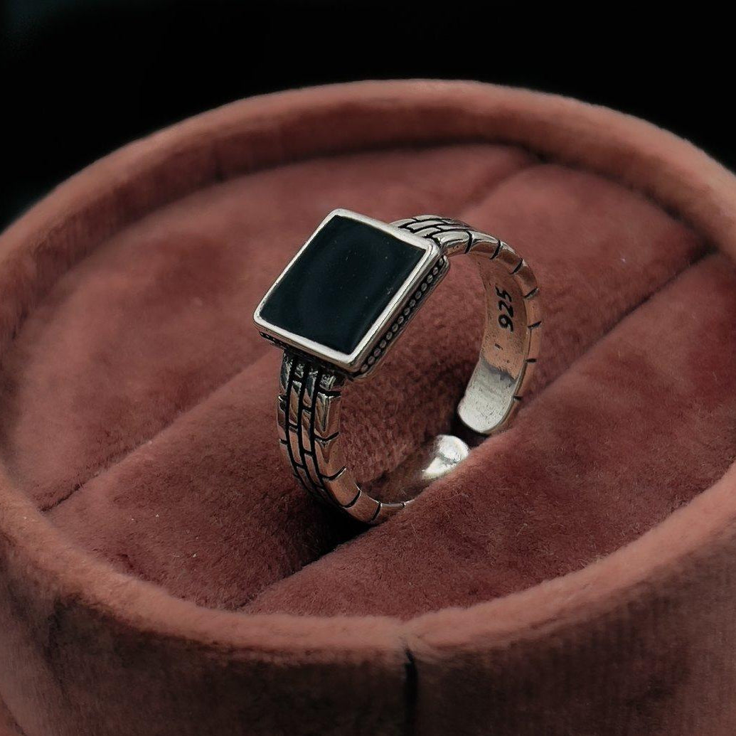 Painted Black Square Ring Adjustable