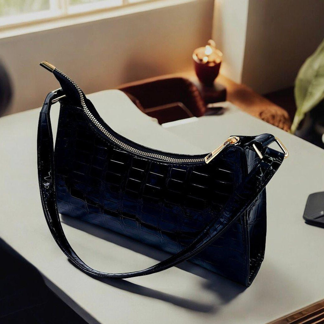 Crocodile Pattern Armpit Hand Bag